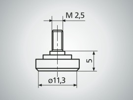907 měřicí talířek plan z oceli, D = 11,3 mm